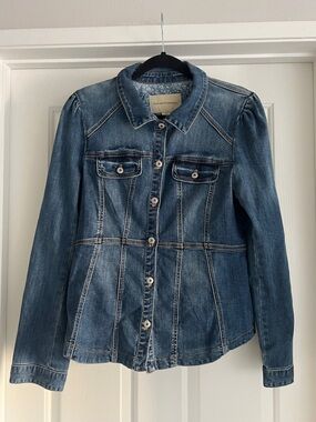 Anthropologie Pilcro and the Letterpress Fitted Blue Denim Jacket - NWT Size L
